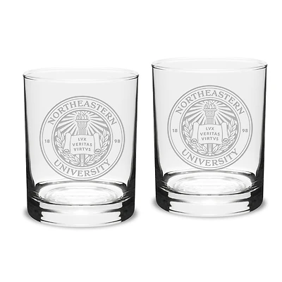 Northeastern Huskies 14oz. 2-Piece Classic Double Old-Fashioned Glass Set