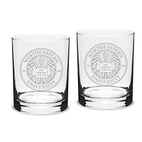 Northeastern Huskies 14oz. 2-Piece Classic Double Old-Fashioned Glass Set