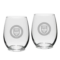Chicago Maroons 2-Piece 15oz. Stemless Wine Glass Set
