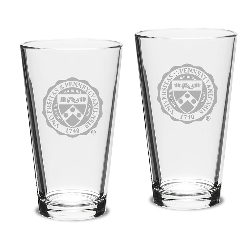 Pennsylvania Quakers 16oz. 2-Piece Classic Pub Glass Set