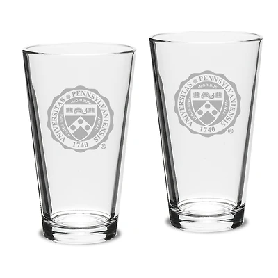 Pennsylvania Quakers 16oz. 2-Piece Classic Pub Glass Set