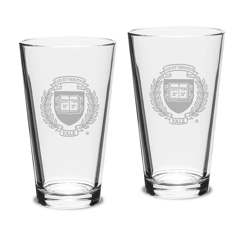Yale Bulldogs 16oz. 2-Piece Classic Pub Glass Set