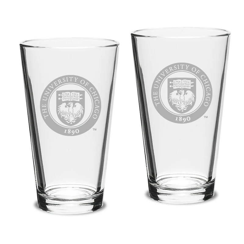 Chicago Maroons 16oz. 2-Piece Classic Pub Glass Set