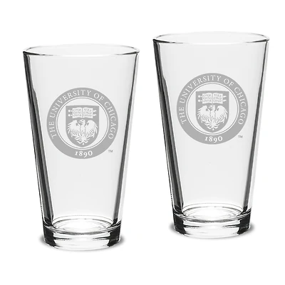 Chicago Maroons 16oz. 2-Piece Classic Pub Glass Set