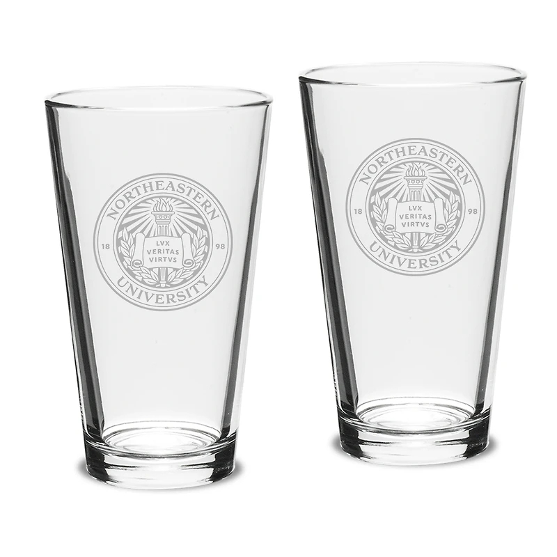 Northeastern Huskies 16oz. 2-Piece Classic Pub Glass Set