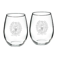 Georgetown Hoyas 2-Piece 21oz. Stemless Wine Glass Set