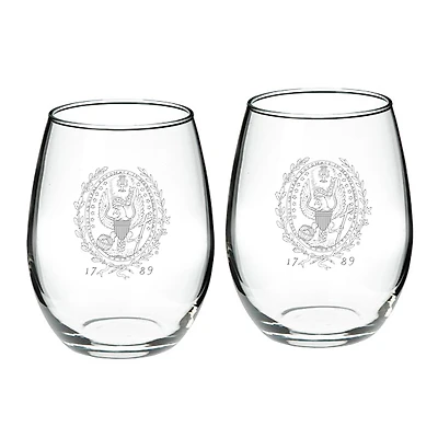 Georgetown Hoyas 2-Piece 21oz. Stemless Wine Glass Set