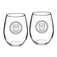 Chicago Maroons 2-Piece 21oz. Stemless Wine Glass Set