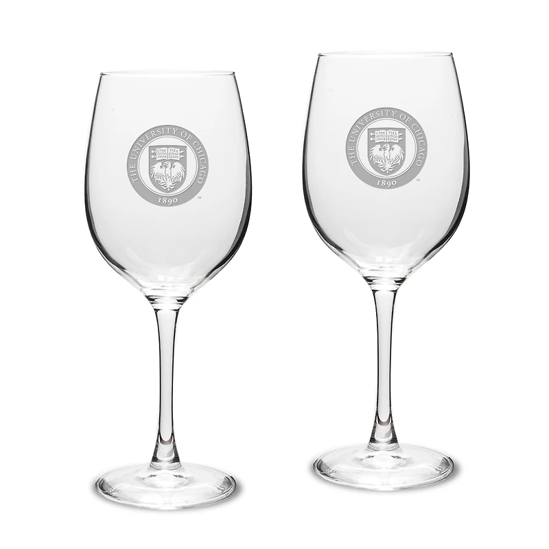 Chicago Maroons 2-Piece 16oz. Traditional White Wine Glass Set