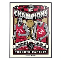Phenom Gallery Kawhi Leonard & Pascal Siakam Toronto Raptors 2019 NBA Champions 18'' x 24'' Deluxe Framed Serigraph Print