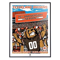 Phenom Gallery Cleveland Browns 75th Anniversary 18'' x 24'' Team Deluxe Framed Serigraph Print