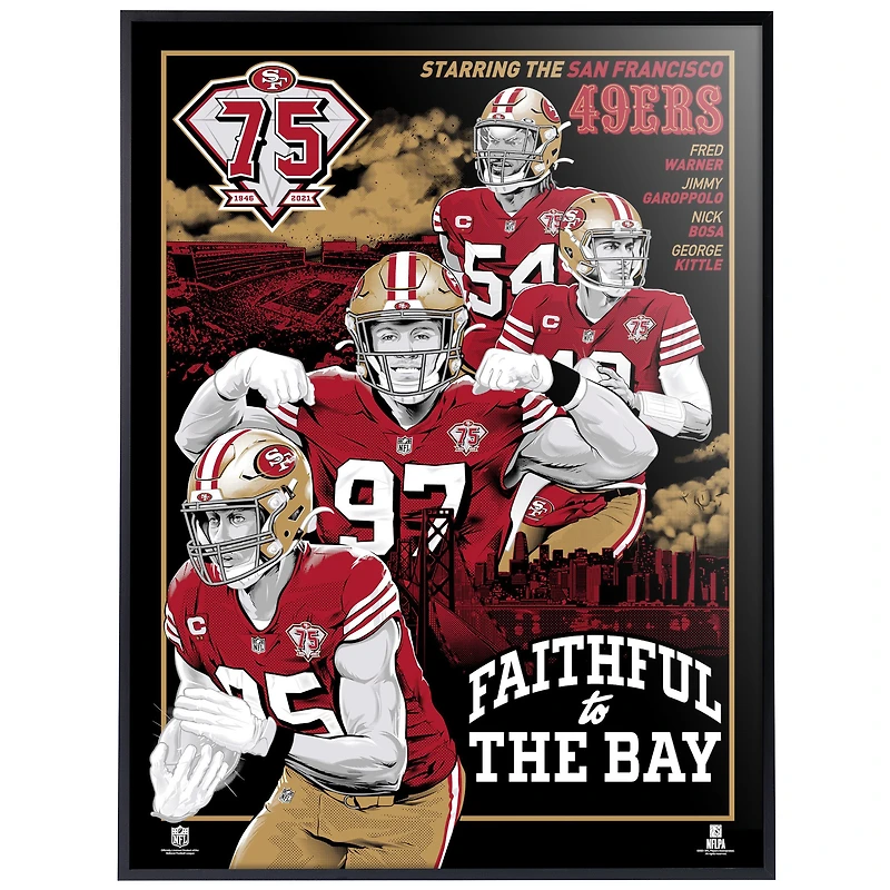 Phenom Gallery San Francisco 49ers 18'' x 24'' Deluxe Framed Serigraph Print