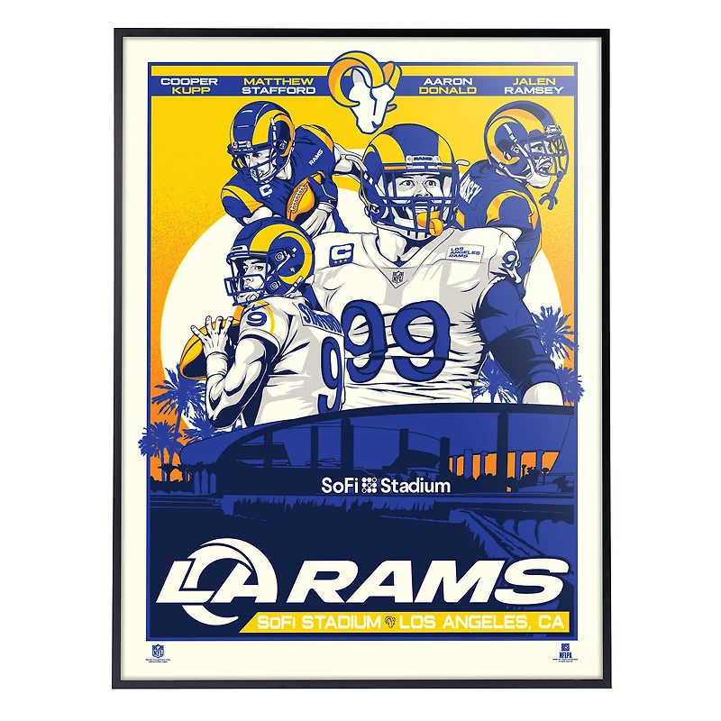 Phenom Gallery Los Angeles Rams 18'' x 24'' Deluxe Framed Serigraph Print