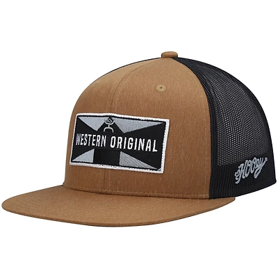Men's HOOey Tan/Black Holley Trucker Snapback Hat
