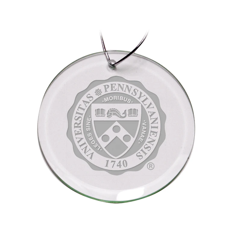 Pennsylvania Quakers 3'' Glass Round Ornament