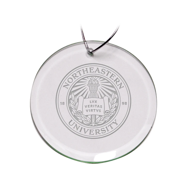 Northeastern Huskies 3'' Glass Round Ornament