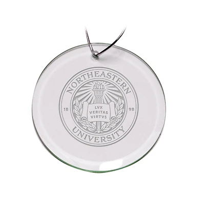 Northeastern Huskies 3'' Glass Round Ornament