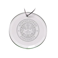 Northeastern Huskies 3'' Glass Round Ornament