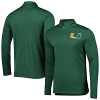 Men's Fanatics Green Miami Hurricanes Tough Minded Quarter-Zip Top
