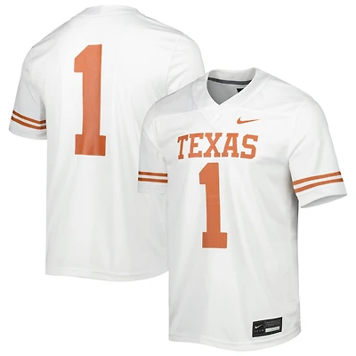 Men's Nike White Texas Longhorns #1 Away Game Jersey