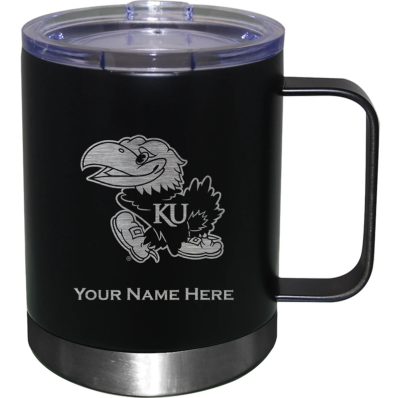 Kansas Jayhawks 12oz. Personalized Stainless Steel Lowball with Handle