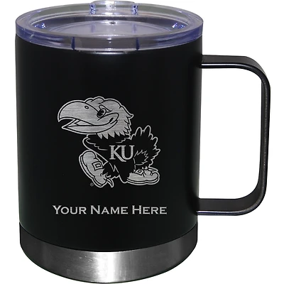 Kansas Jayhawks 12oz. Personalized Stainless Steel Lowball with Handle
