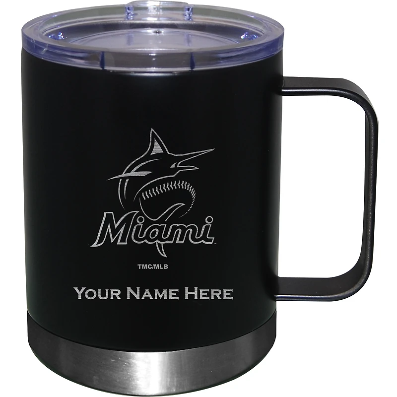 Miami Marlins 12oz. Personalized Stainless Steel Lowball with Handle