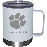White Clemson Tigers 12oz. Personalized Stainless Steel Lowball with Handle