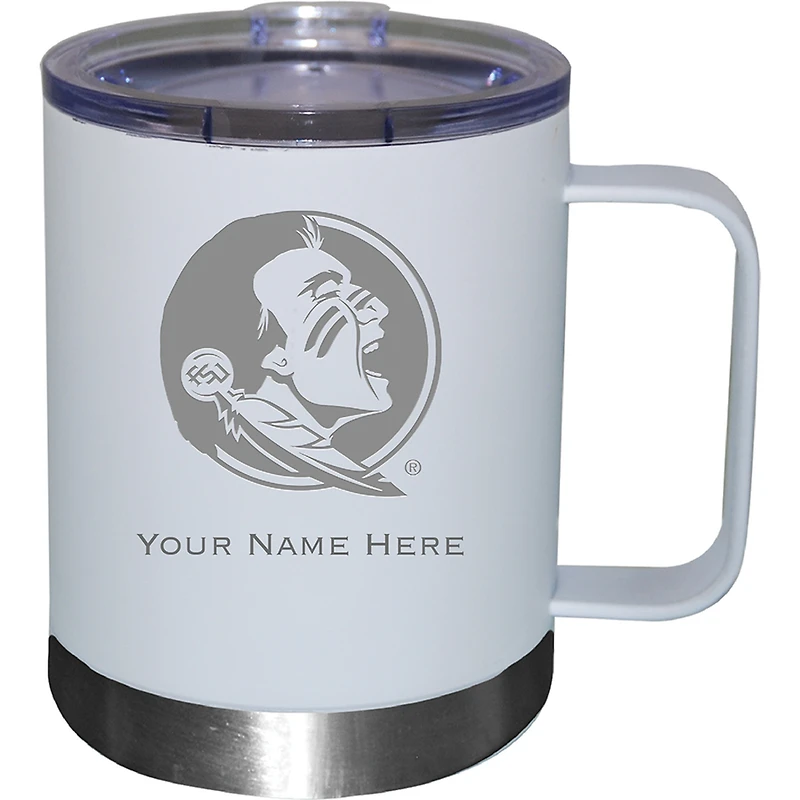 White Florida State Seminoles 12oz. Personalized Stainless Steel Lowball with Handle