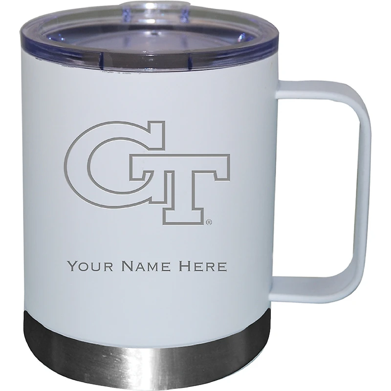 White Georgia Tech Yellow Jackets 12oz. Personalized Stainless Steel Lowball with Handle