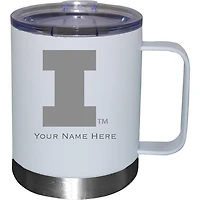 White Illinois Fighting Illini 12oz. Personalized Stainless Steel Lowball with Handle