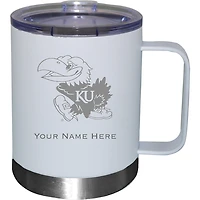 White Kansas Jayhawks 12oz. Personalized Stainless Steel Lowball with Handle