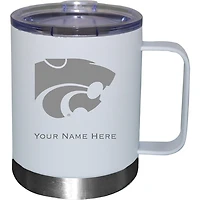 White Kansas State Wildcats 12oz. Personalized Stainless Steel Lowball with Handle