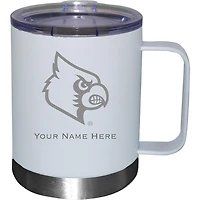 White Louisville Cardinals 12oz. Personalized Stainless Steel Lowball with Handle