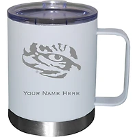White LSU Tigers 12oz. Personalized Stainless Steel Lowball with Handle