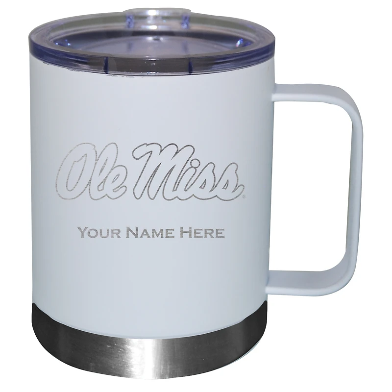 White Ole Miss Rebels 12oz. Personalized Stainless Steel Lowball with Handle