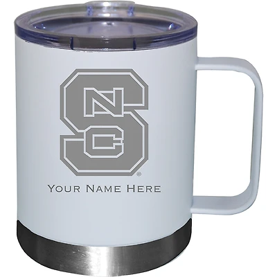 White NC State Wolfpack 12oz. Personalized Stainless Steel Lowball with Handle