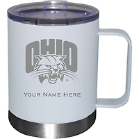 White Ohio Bobcats 12oz. Personalized Stainless Steel Lowball with Handle