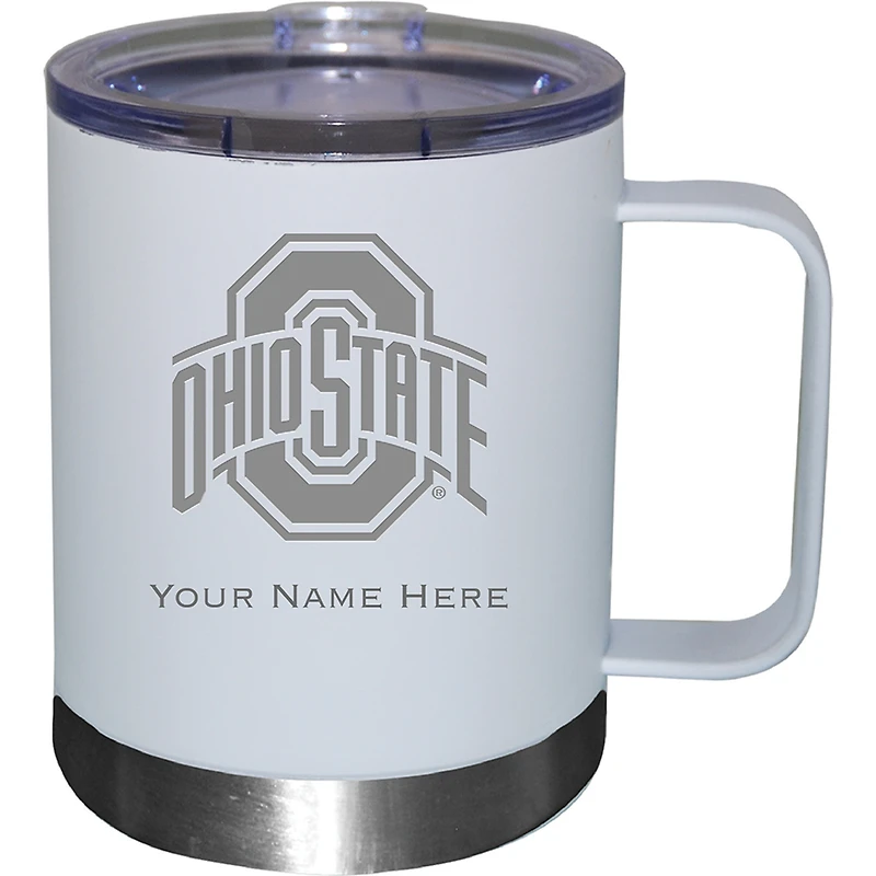 White Ohio State Buckeyes 12oz. Personalized Stainless Steel Lowball with Handle