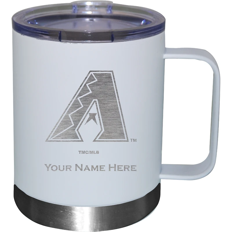 White Arizona Diamondbacks 12oz. Personalized Stainless Steel Lowball with Handle