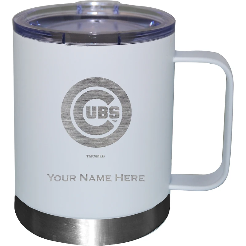 White Chicago Cubs 12oz. Personalized Stainless Steel Lowball with Handle
