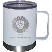 White Milwaukee Brewers 12oz. Personalized Stainless Steel Lowball with Handle