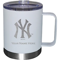 White New York Yankees 12oz. Personalized Stainless Steel Lowball with Handle