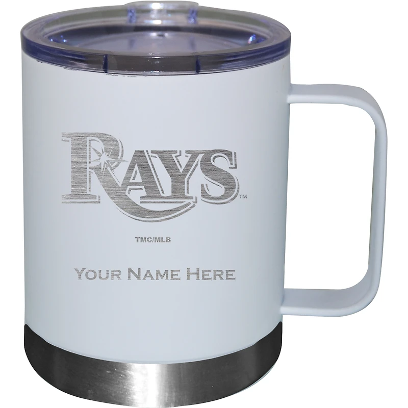 White Tampa Bay Rays 12oz. Personalized Stainless Steel Lowball with Handle