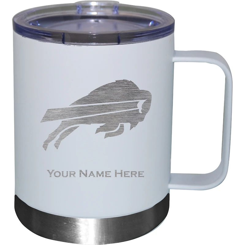 White Buffalo Bills 12oz. Personalized Stainless Steel Lowball with Handle