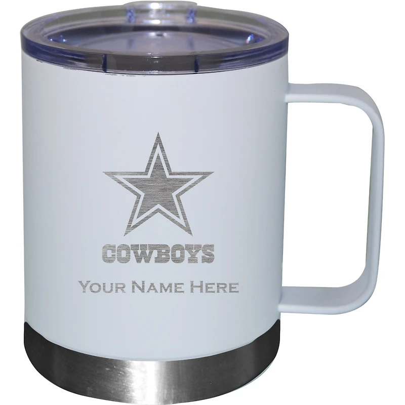 White Dallas Cowboys 12oz. Personalized Stainless Steel Lowball with Handle