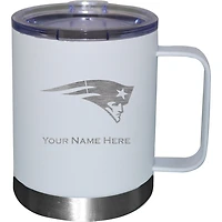 White New England Patriots 12oz. Personalized Stainless Steel Lowball with Handle