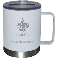 White New Orleans Saints 12oz. Personalized Stainless Steel Lowball with Handle