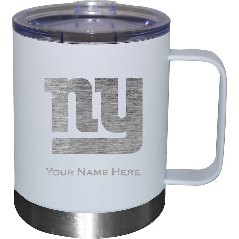 White New York Giants 12oz. Personalized Stainless Steel Lowball with Handle