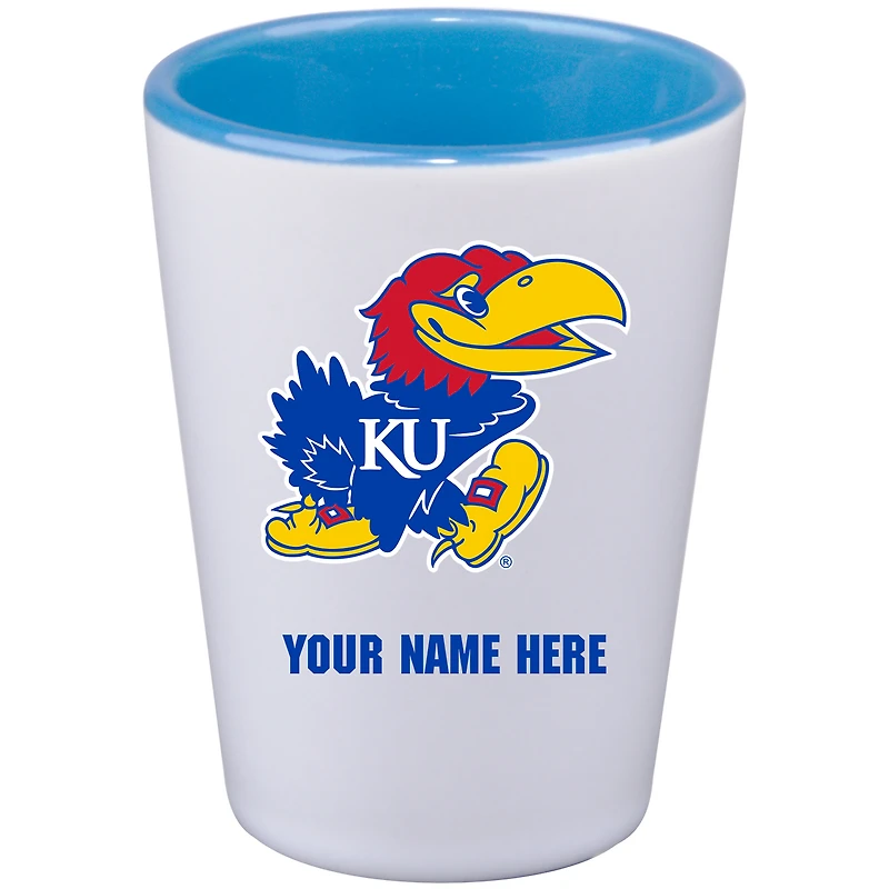 Kansas Jayhawks 2oz. Personalized Ceramic Shot Glass